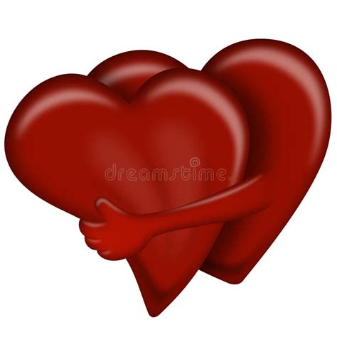 Hearts Hugging Stock Illustration Illustration Of Draw 7735218