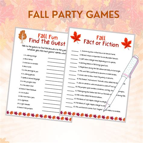 8 Fall Party Games Bundle Printable Autumn Games Bundle Fall Activities ...