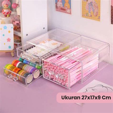 Jual Starlight Rak Laci Bening Tempat Pena Organizer Stationery Storage