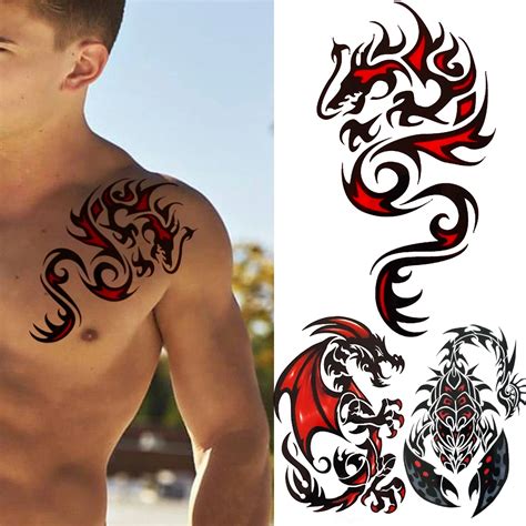 Tribal Fire Dragon Tattoos Designs