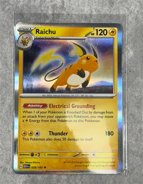 Raichu Reverse Holo NM 026 165 Scarlet Violet 151 Pokemon Card EBay