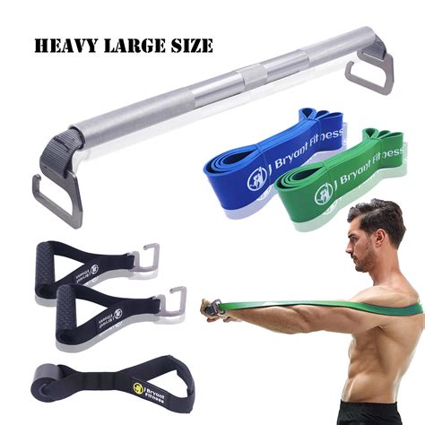 Heavy Duty Resistance Band Exercise Pilates Bar With E Type Hook Chest Back Body Workout