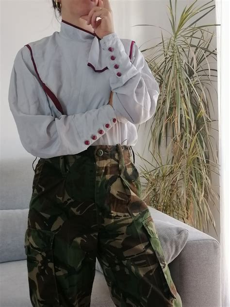 Vintage Secretary Blouse In Grey And Deep Red 80 S Pussy Bow Shirt With Big Collar Etsy