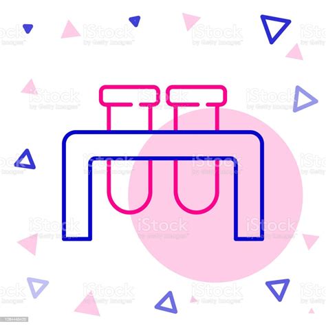 Vetores De Tubo De Ensaio De Linha E Ícone De Teste De Laboratório Químico De Frasco Isolado Em