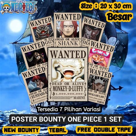 Jual Poster Bounty One Piece Terbaru All Pirates Ukuran X Cm Besar