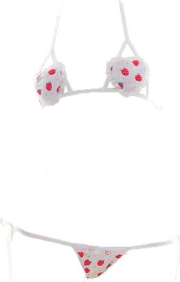 Jasmygirls Micro Bikini Extreme Strawberry Cosplay Lingeries String Mini Bathing Suit Tiny Thong