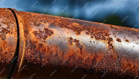 Una Tubería Metálica Oxidada Que Muestra Corrosión Y Oxidación Una