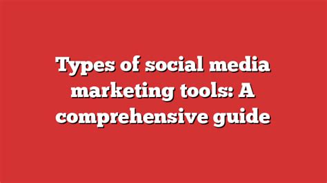 Types Of Social Media Marketing Tools A Comprehensive Guide Froggy Ads