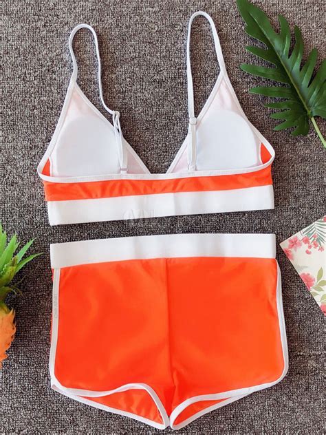 Zweiteiliger Swumsuit Zweifarbiger Sexy Sport Bikini Milanoo