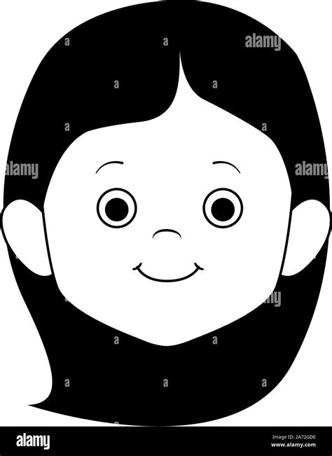 Cartoon Happy Girl Face Icon Stock Vector Image And Art Alamy