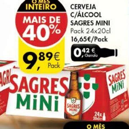 Promo O Cerveja C Lcool Sagres Mini Pack X Cl Em Pingo Doce