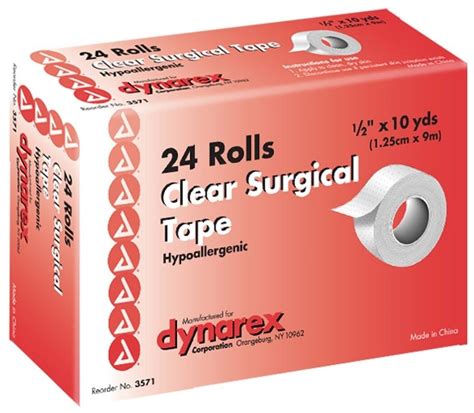 24 Transparent Surgical Tape Roll 12x10 Yards Clear Hypoallergenic