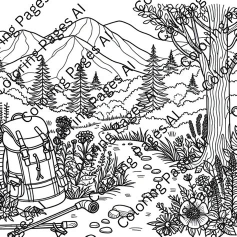 Hiking Coloring Page - Coloring Pages AI