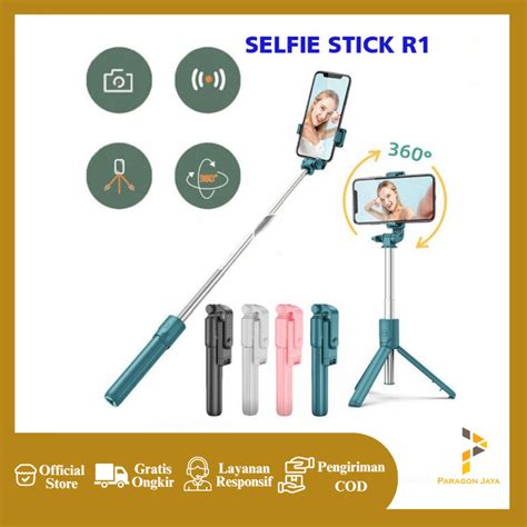 Jual Tripod R1 Selfie Stick Tongsis 3in1 Mini Tripod Holder Dengan