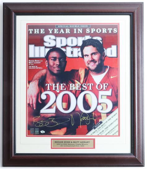 Matt Leinart Reggie Bush Signed Sports Illustrated Custom Framed