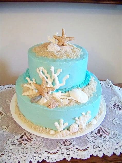 92 Beach Themed Wedding Cake Designs VIs Wed Ocean Cakes Beach