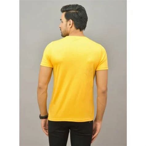 Plain Mens Half Sleeve Polyester T Shirt Medium Round Neck At Rs