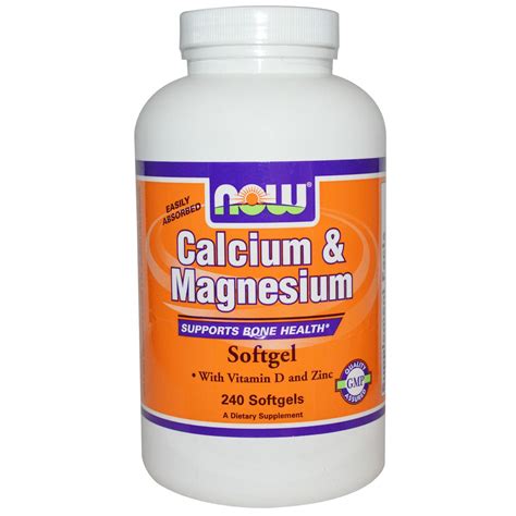 Now Foods Calcium Magnesium With Vitamin D 3 And Zinc 240 Softgels