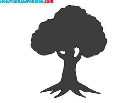 How to Draw a Tree Silhouette - Easy Drawing Tutorial For Kids