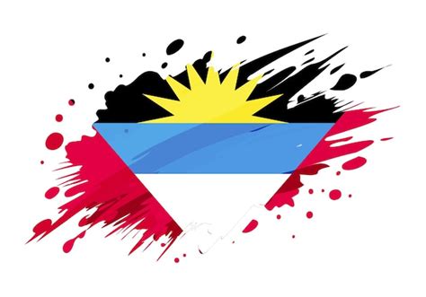 La Bandera De Antigua Y Barbuda Pintada Con Una Bandera De Acuarela De