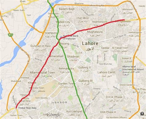 Lahore Orange Line Train Route Map 2024 Winter Solstice