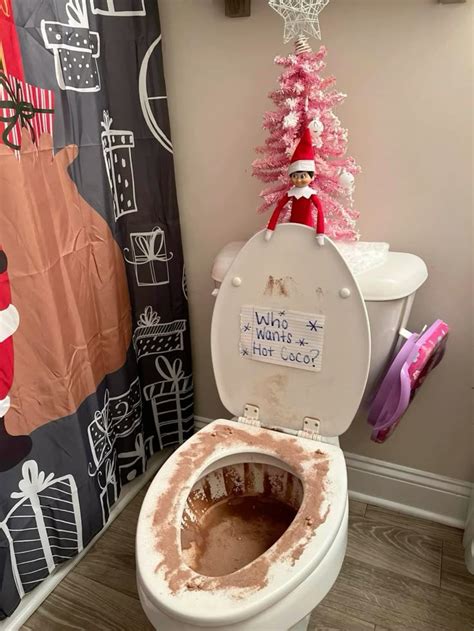 Hot Coco Chocolate Toilet Bathroom Elf On The Shelf Hot Coco Elf On The Shelf Chocolate