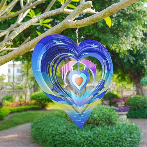 Hourflik Heart To Heart 3D Stainless Steel Wind Spinner Kinetic Wind