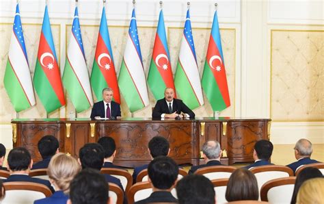 Azerbaijani And Uzbek Presidents Make Press Statements [photos Video]