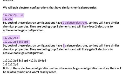 Solved Group The Following Electron Configurations In Pairs That Would