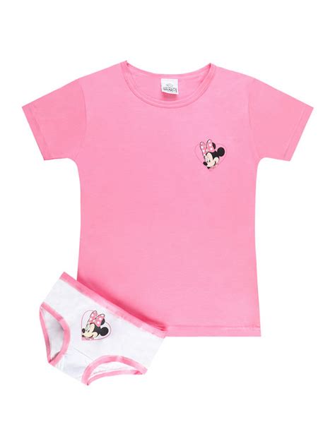 Disney Minnie Mouse Completo Intimo Bambina T Shirt Slip In Offerta