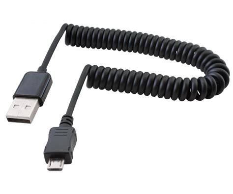 Avencore Coiled Micro Usb Hi Speed Cable Type A Male To Micro B Male