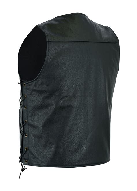 Mens Real Leather Waistcoat Motorbike Motorcycle Biker Genuine Gillet