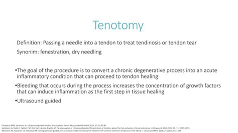 Ultrasound Guided Percutaneous Tenotomy Ppt