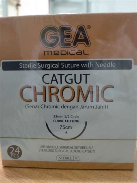 Promo Gea Medical Catgut Chromic 3 0 Jarum 1 Box Isi 24Pcs Diskon 23