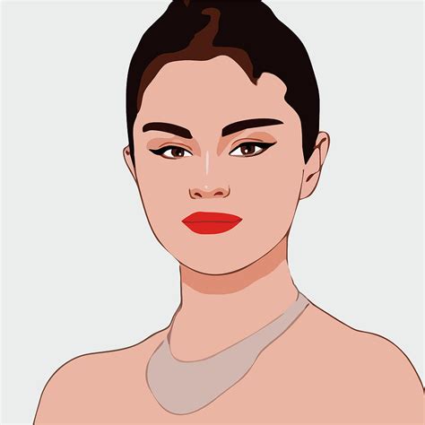 Selena Gomez Cartoon Portrait 2 Digital Art By Ahmad Nusyirwan Fine Art America