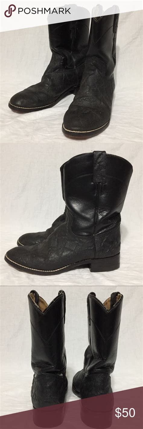 Justin Men's Black Elephant Ropers Boots | Roper boots, Boots, Justin boots