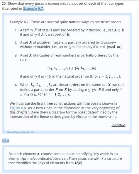 Solved 20. Show that every poset is isomorphic to a poset of | Chegg.com