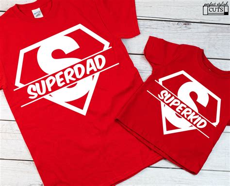 Super Dad Svg Super Kid Svg Files Father Son Matching Svg Para