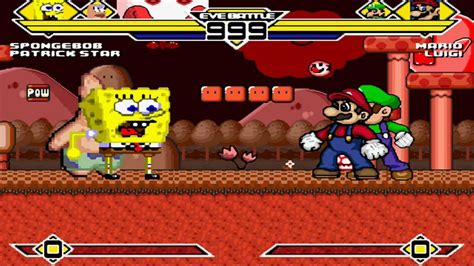 Spongebob And Patrick Vs Mario And Luigi Warner Mugen Battle Rematch