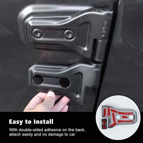 8 Pack Matte Black Car Door Hinge Cover Trim Abs For 18 24 Wrangler Jlu 4door Ebay