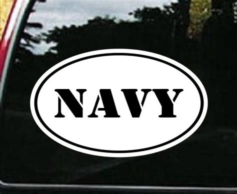 Navy Oval Vinyl Decal Stickers