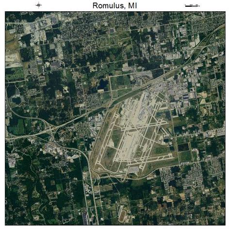 Aerial Photography Map of Romulus, MI Michigan