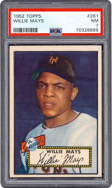 52 Topps Baseball 261 Willie Mays Card Psa Nm 7 Newly Discovered Example