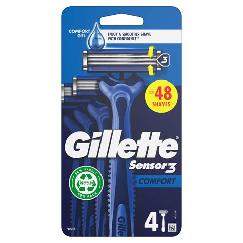 Gillette Sensor3 Comfort Disposable Razors For Men 4 Pack Razors