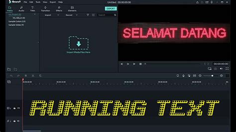 Cara Membuat Running Text Di Filmora Youtube