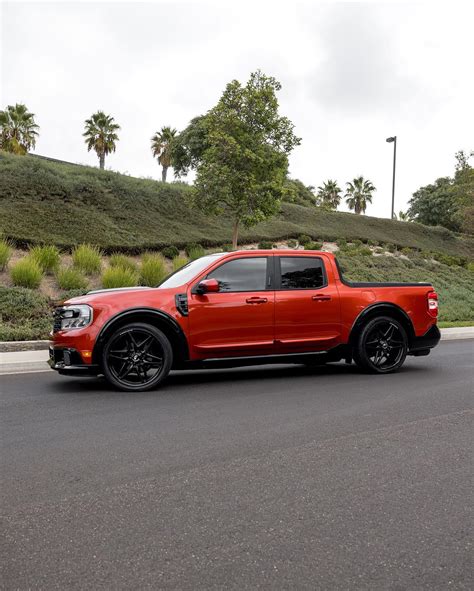 Low 2024 Ford Maverick Rode Orange And Black On Tasty Forgiatos At The