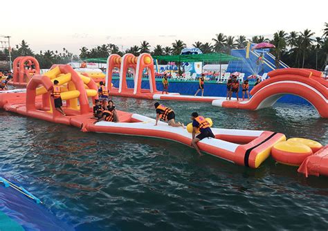 Floating Inflatable Obstacle Course , Inflatable Water Obstacle Course Rental