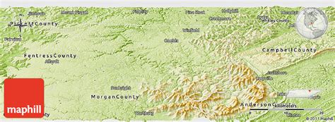 Physical Panoramic Map of Scott County