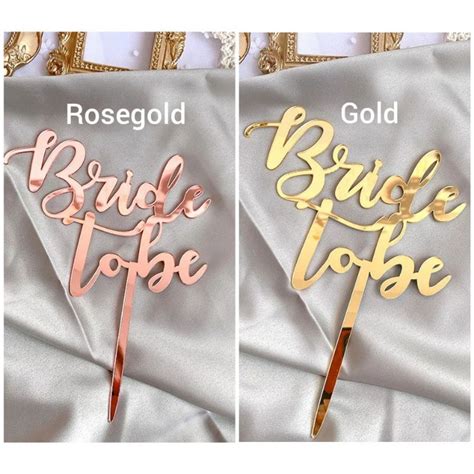 Jual Cake Topper Bride To Be Rosegold Rose Gold Peach Pink Bridal