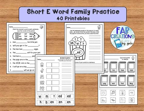 Teaching About Short E Word Families Is Easy With The 40 Worksheets In